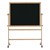 Double-Sided Mobile Chalkboard w/ Wood Frame